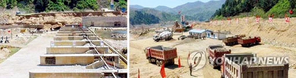 《劳动新闻》5月14日头版报道,朝鲜在慈江道建中小型水力发电站"兴州