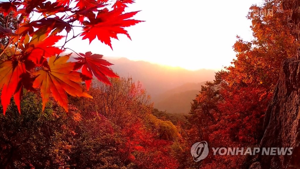 朝鲜妙香山秋景