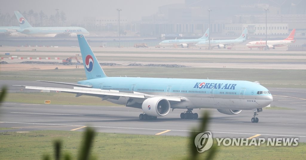 资料图片:大韩航空客机 韩联社