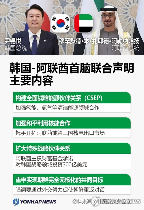 韩国-阿联酋首脑联合声明内容