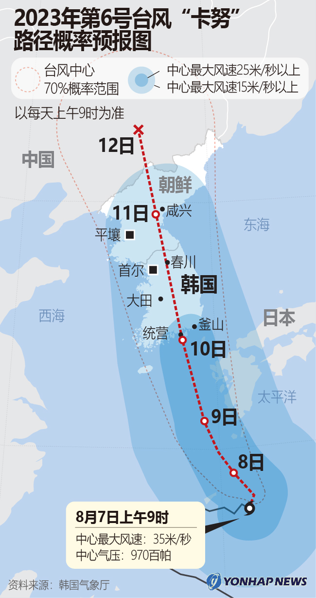 2023年第6号台风“卡努”路径概率预报图