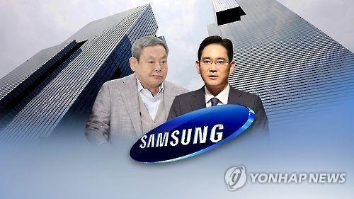 资料图片：李健熙（左）和李在镕（韩联社）