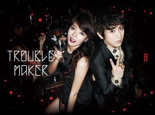 图为混声组合Trouble Maker，左一为泫雅（韩联社/CUBE娱乐提供）