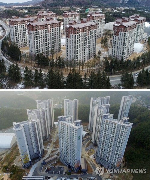 新建成的平昌奥林匹克村（韩联社）