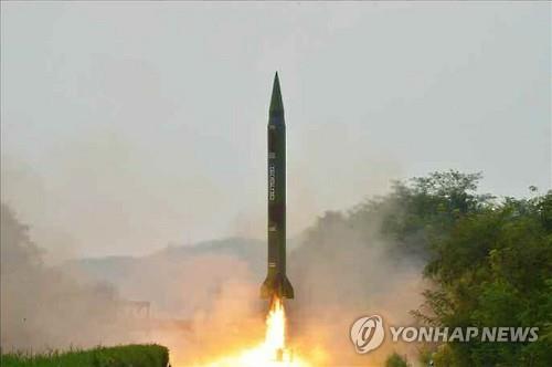 资料图片：朝鲜“芦洞”导弹（韩联社）