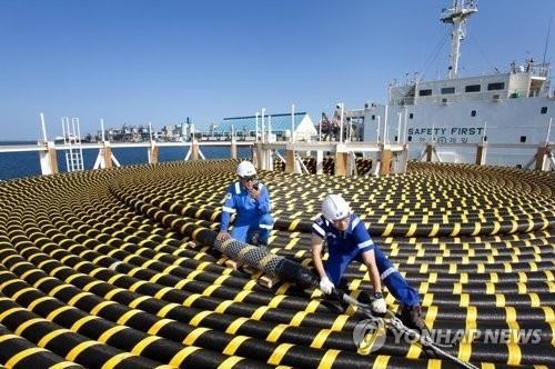 资料图片：LS电缆的海底电缆（韩联社）