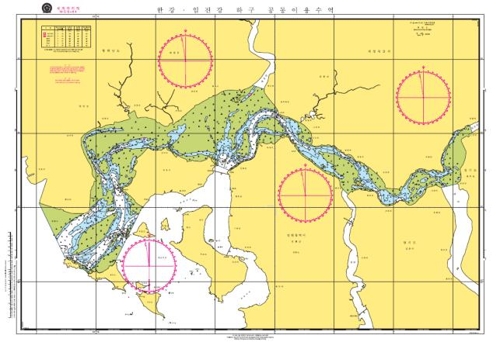 韩朝共用水域海图（海洋水产部供图）