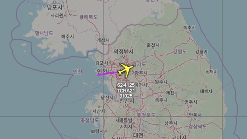 RC-135W飞行轨迹 韩联社/“飞机守望”截图（图片严禁转载复制）