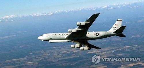 资料图片：美国空军E-8C“联合星”侦察机 韩联社/美空军官网截图（图片严禁转载复制）