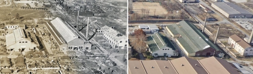 资料图片：日本陆军造兵厂（左）和现在的富平美军基地 仁川富平历史博物馆供图（图片严禁转载复制）