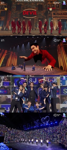 Super Junior在线演唱会舞台 Label SJ供图（图片严禁转载复制）