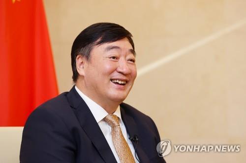 9月22日，在位于首尔明洞的中国驻韩国大使馆，中国驻韩大使邢海明接受韩联社专访。 韩联社