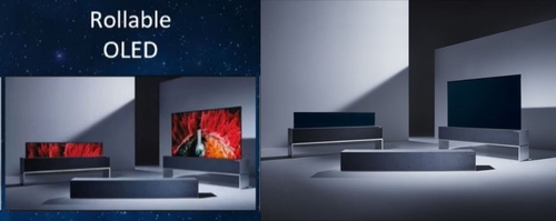 左为为创维可卷曲OLED电视，右为LG Signature OLED TV R。 创维CES线上展馆截图/LG电子供图（图片严禁转载复制）