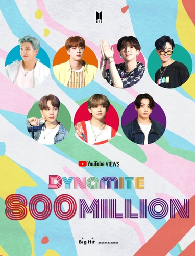 防弹少年团《Dynamite》MV播放量破8亿。 Big Hit娱乐供图