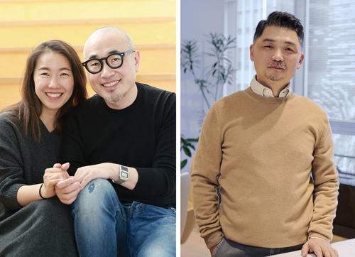 金逢进夫妇（左）和金范洙 优雅兄弟和KAKAO供图（图片严禁转载复制）