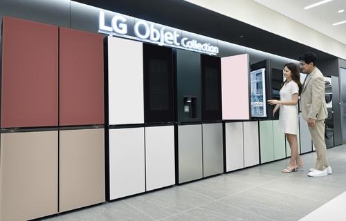 资料图片：LG Objet Collection冰箱 韩联社/LG电子供图（图片严禁转载复制）