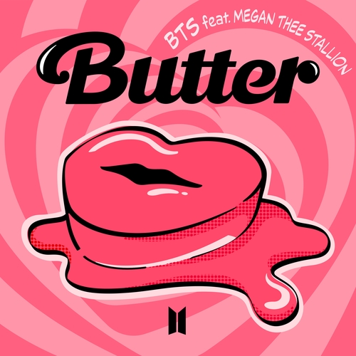 防弹少年团和梅根合作的《Butter》混音版海报 BIGHIT MUSIC供图（图片严禁转载复制）