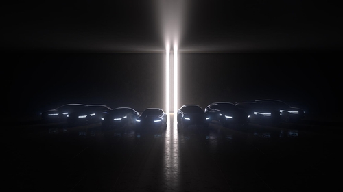 9月2日，捷尼赛思公开视频“FUTURING GENESIS ”，发布全新品牌愿景。图为捷尼赛思到2030年将推出的8款氢燃料汽车和纯电动汽车预告照。 韩联社/捷尼赛思供图（图片严禁转载复制）