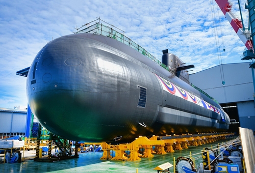 图为“申采浩”号潜艇。 韩联社/海军供图（图片严禁转载复制）