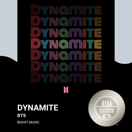 《Dynamite》三白金认证图 美国唱片业协会供图（图片严禁转载复制）