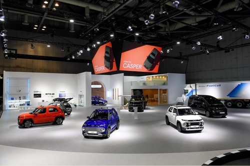 设在“2021首尔出行展览会”的现代汽车展区 现代汽车供图（图片严禁转载复制） 