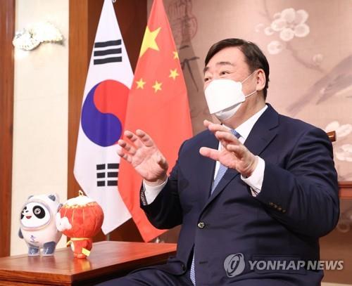 1月4日，在位于首尔明洞的中国驻韩大使馆，中国驻韩大使邢海明接受韩联社专访。 韩联社