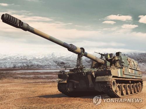 资料图片：“K-9”自行火炮 韩联社/韩华防务公司（图片严禁转载复制）