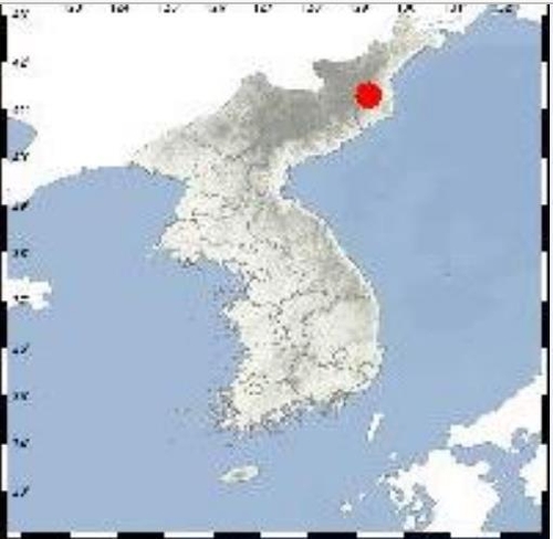 韩气象厅：朝鲜东北部吉州郡发生2.5级地震