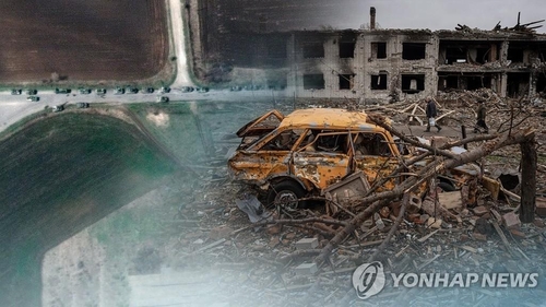 资料图片：乌战废墟 韩联社/韩联社TV供图（图片严禁转载复制）