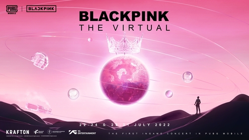 女团BLACKPINK虚拟演唱会海报《BLACK PINK × PUBG MOBILE 2022 IN-GAME CONCERT : [THE VIRTUAL]》。 韩联社/YG娱乐供图（图片严禁转载复制）