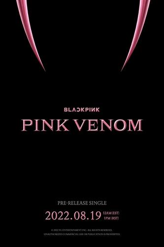 BLACKPINK新辑先行曲《Pink Venom》海报 韩联社/YG娱乐供图（图片严禁转载复制）