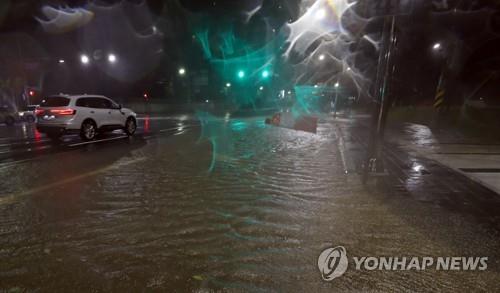 台风“轩岚诺”袭击韩国致上千辆汽车浸水