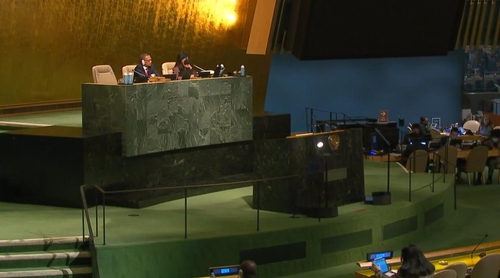 联合国大会通过朝鲜人权决议案。 联合国网络电视截图（图片严禁转载复制）