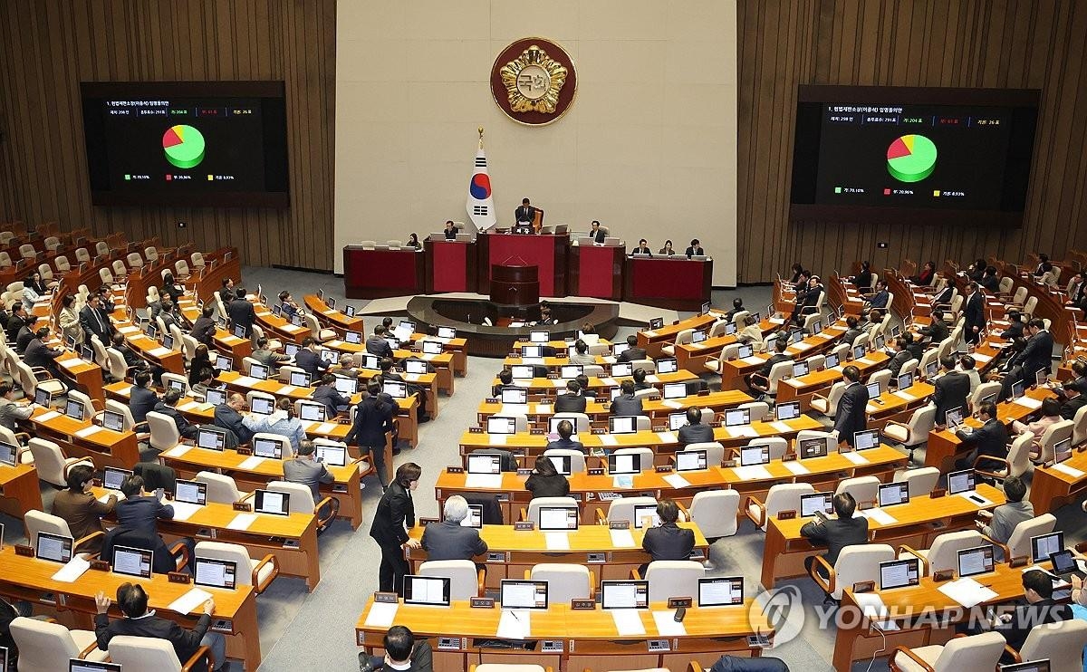 资料图片：国会全体会议现场 韩联社