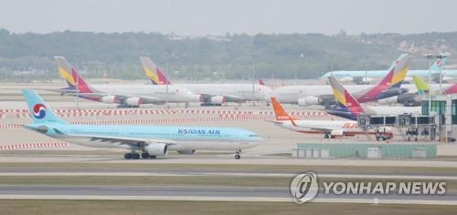 资料图片：仁川机场停机坪 韩联社