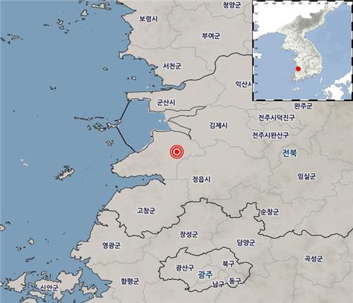韩国全罗北道扶安郡发生里氏4.8级地震
