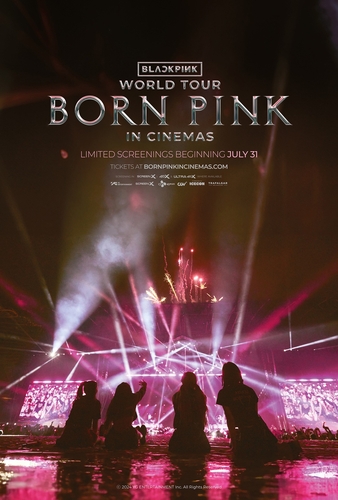 BLACKPINK世巡实况纪录片——《BLACKPINK WORLD TOUR BORN PINK IN CINEMAS》宣传海报 YG娱乐供图（图片严禁转载复制）