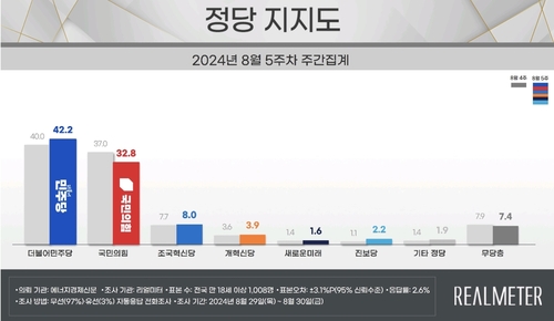 各政党支持率走势 Realmeter供图（图片严禁转载复制）