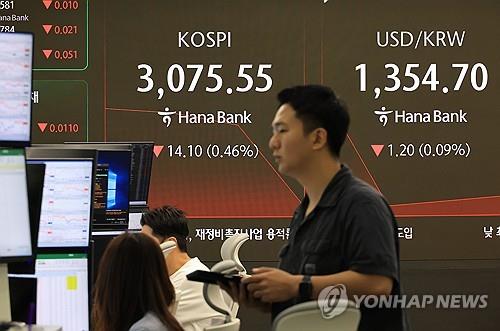 Seoul shares down late Wed. morning on foreign sell-offs