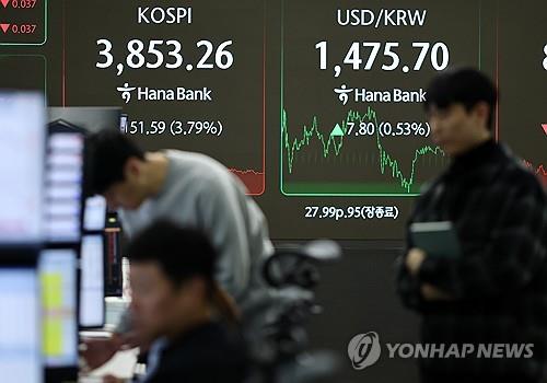 (2nd LD) Seoul shares tumble amid AI bubble fears; won plunges to 7-month low