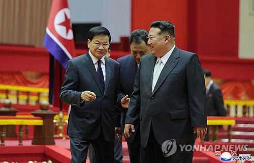 N. Korea's Kim sends congratulatory message to Lao president on ruling party founding anniv.