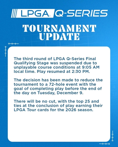 Lee Dong-eun in contention for LPGA card at weather-interrupted qualifying event