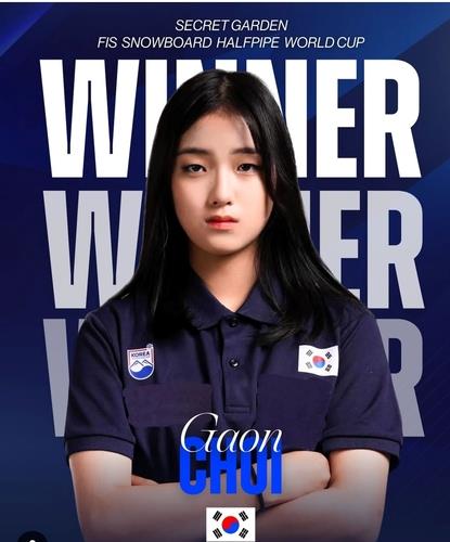 Teen snowboarder wins halfpipe World Cup title in China