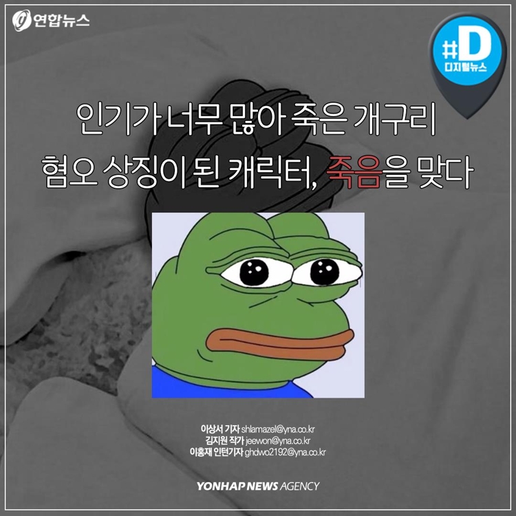 카드뉴스] 혐오 상징이 된 '개구리 페페', 죽음을 맞다 | 연합뉴스