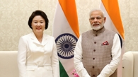 韩第一夫人单独访印会见印度总理莫迪