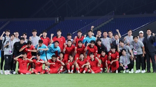 韩国男足亚运队3比0击败巴林晋级16强