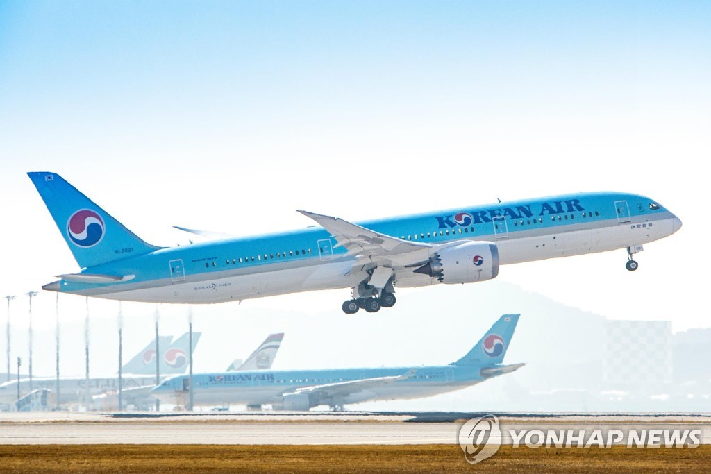 资料图片：大韩航空B787-9客机 韩联社/大韩航空供图