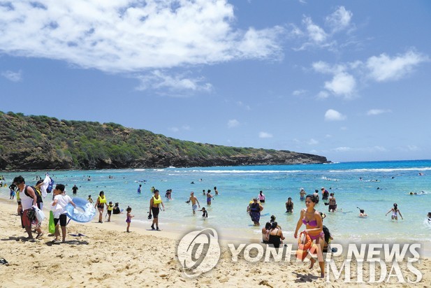 资料图片：夏威夷恐龙湾 韩联社/哈拿多乐旅行社供图（图片严禁转载复制）