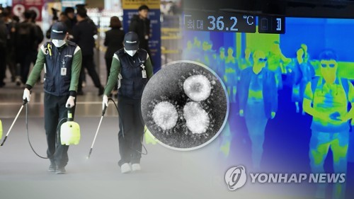 资料图片：机场防疫 韩联社