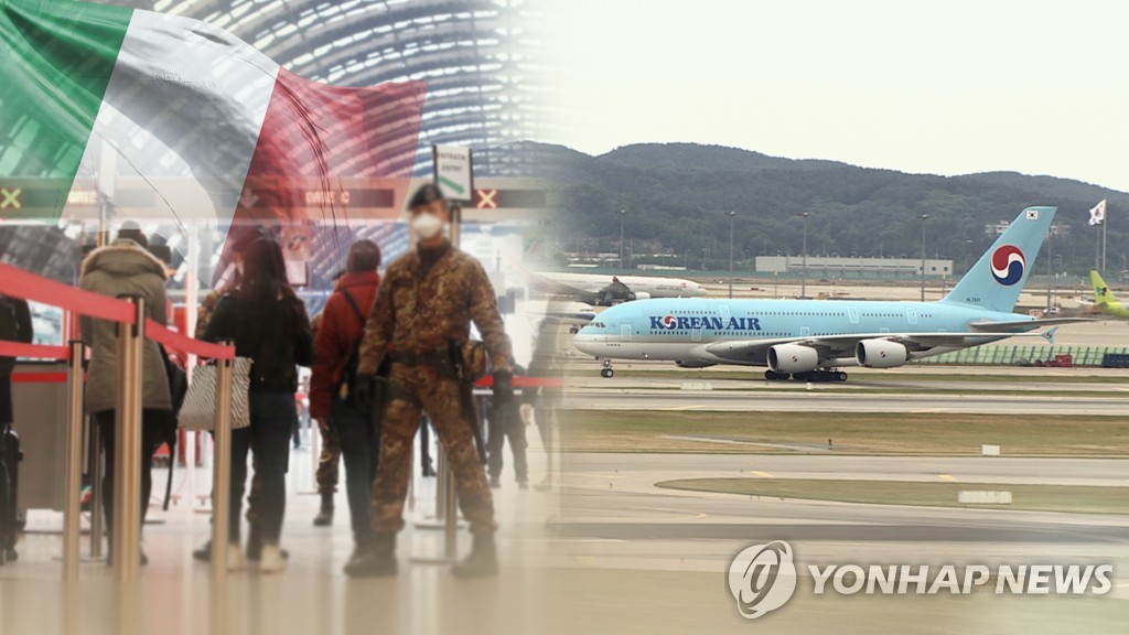 韩国赴米兰接侨包机明载313人回国